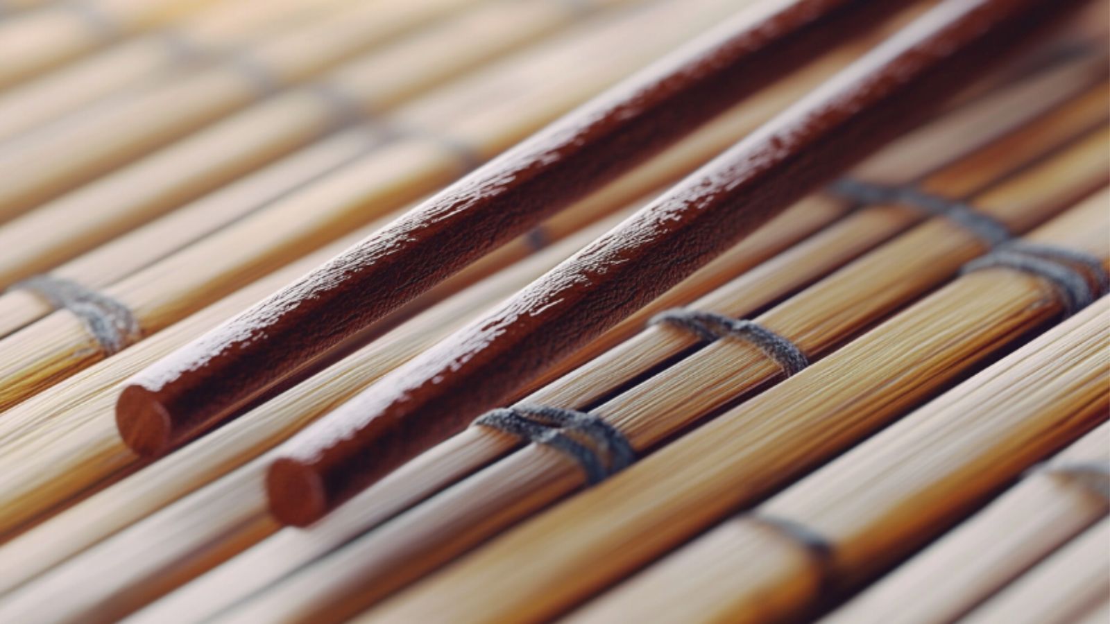 A set of chopsticks on a natte