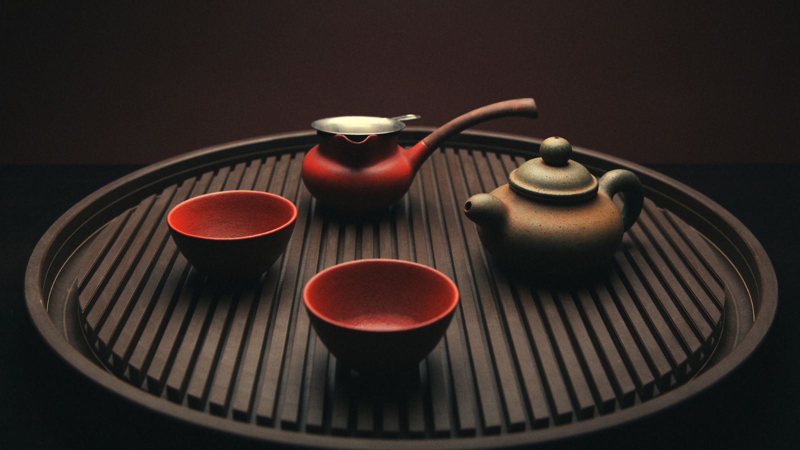 Japanese Cups on a stylish black tray