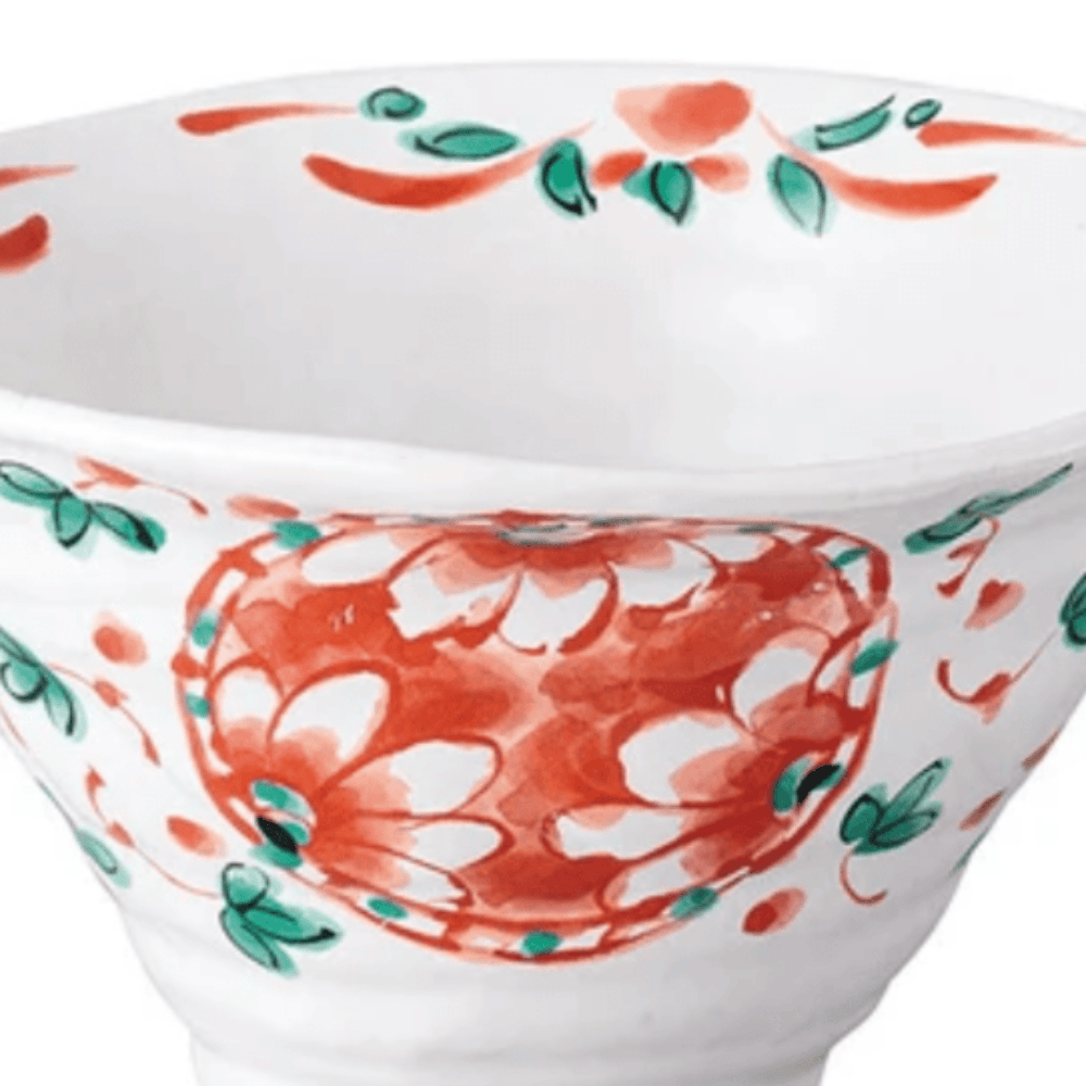 Akae Marumon handmade noodle bowl with spoon Akae Marumon handmade noodle bowl with spoon