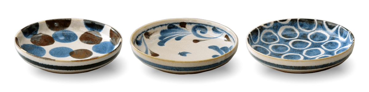 Brush Blue Pasta Plates Set (3 Pieces) Brush Blue Pasta Plates Set (3 Pieces)