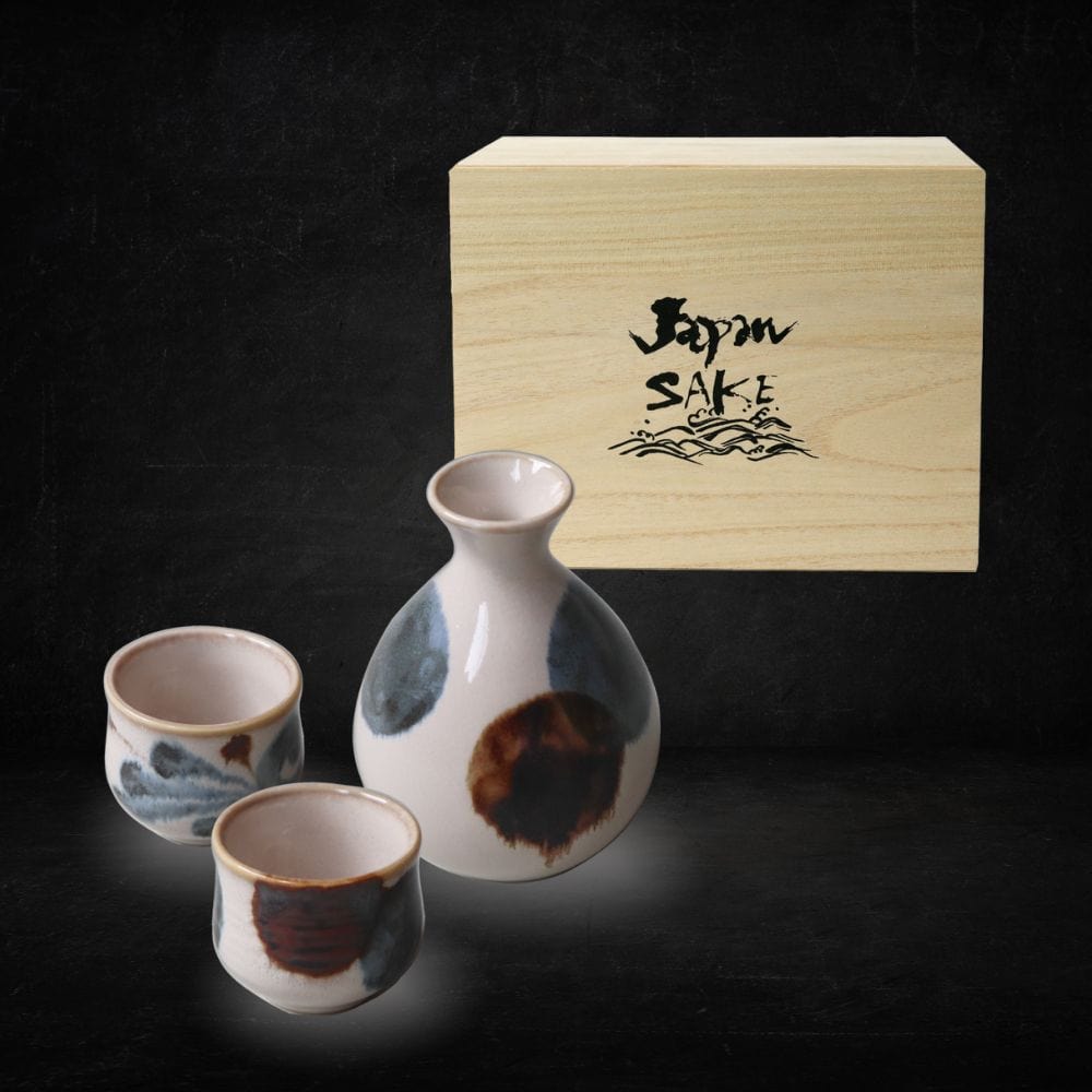 Brush Blue Sake Set Brush Blue Sake Set