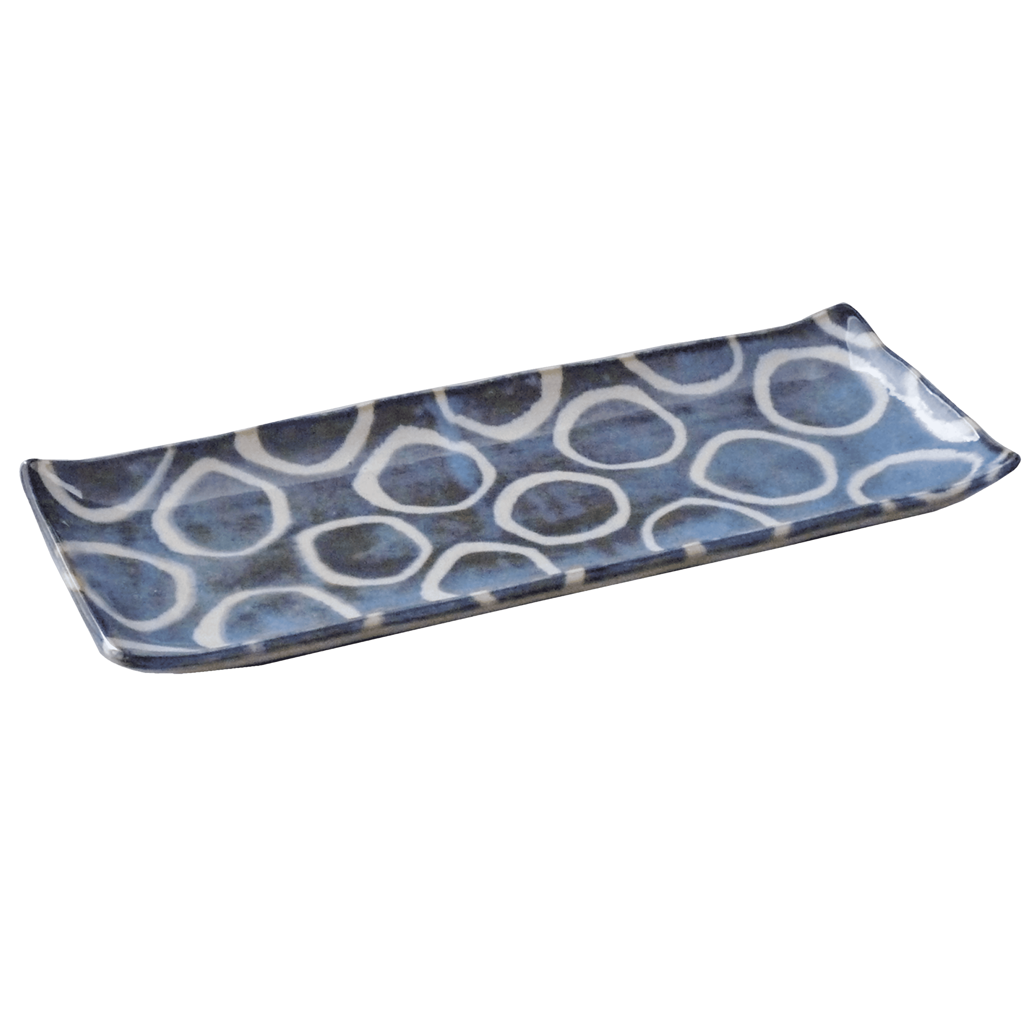 Brush Blue Sushi Plate Set Brush Blue Sushi Plate Set