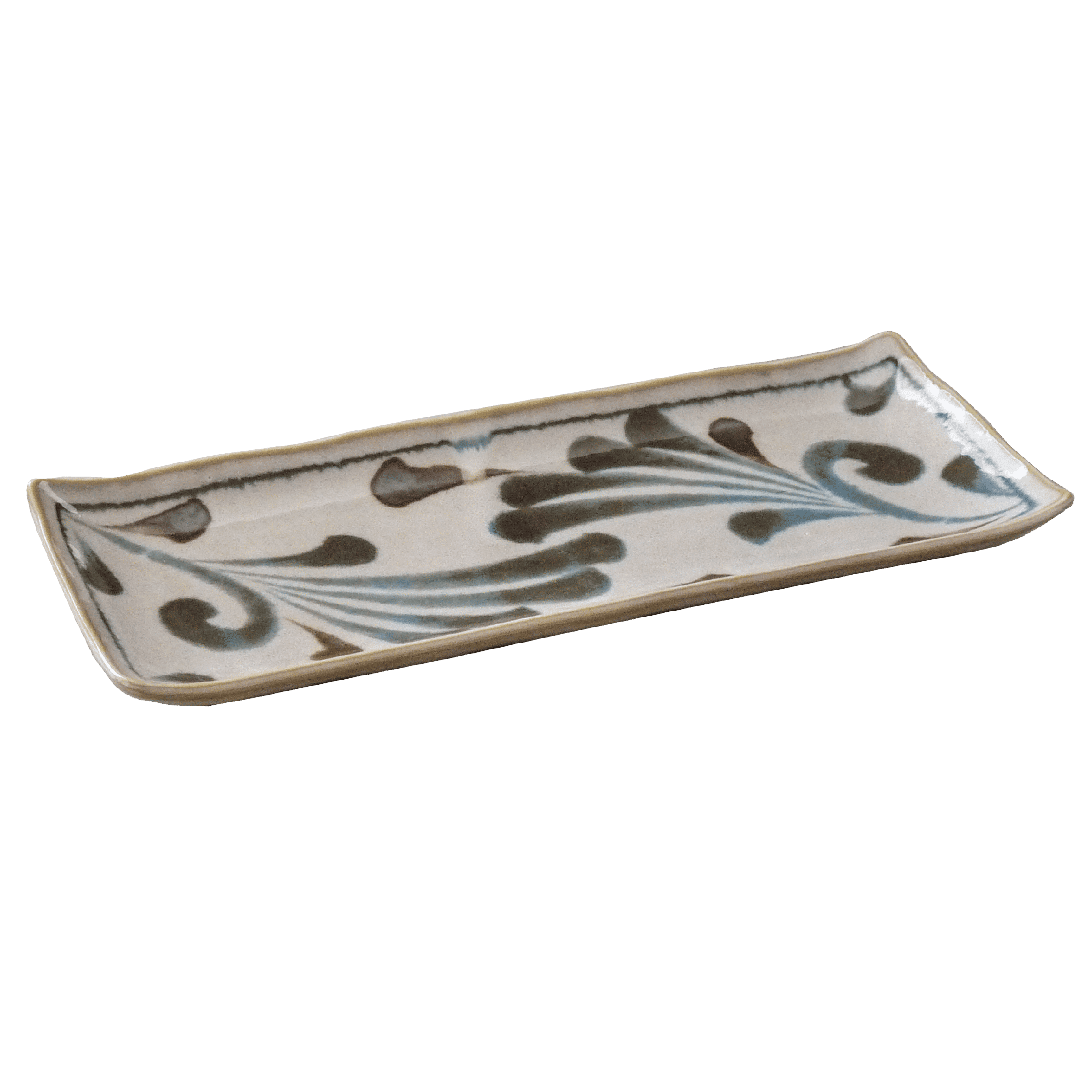 Brush Blue Sushi Plate Set Brush Blue Sushi Plate Set