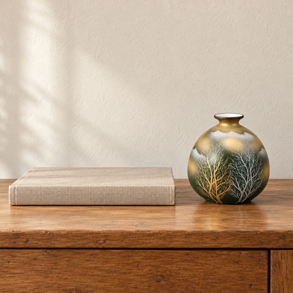 Golden Clouds & Trees Kutani Bud Vase Golden Clouds & Trees Kutani Vase | My Japanese World