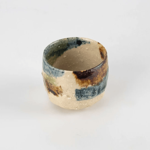 Handmade Mingei Oribe Sake Set Handmade Mingei Oribe Sake Set