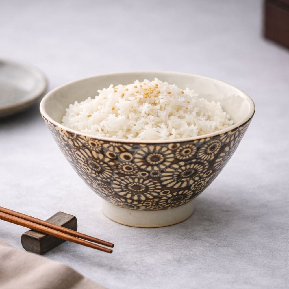 Hasami Hana Inban Pattern Rice Bowl Hasami Hana Inban Pattern Rice Bowl