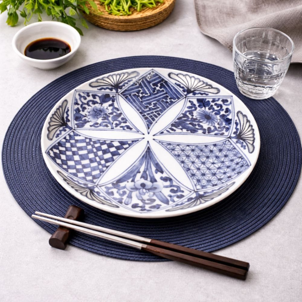 Hasami Silver Flower Dinner Plate Hasami Silver Flower Dinner Plate