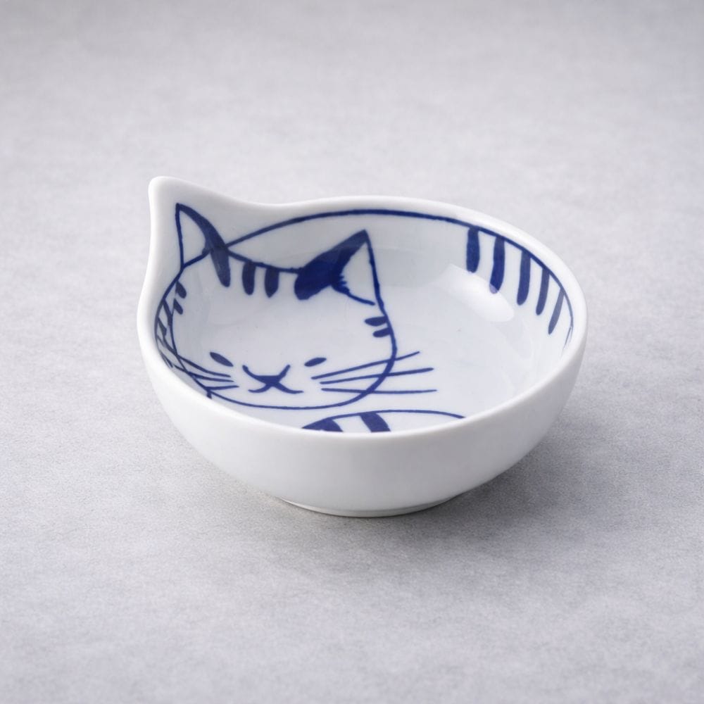 Hasami Ware Blue Cat Bowl (Set of 4) Hasami Ware Blue Cat Bowl (Set of 4)