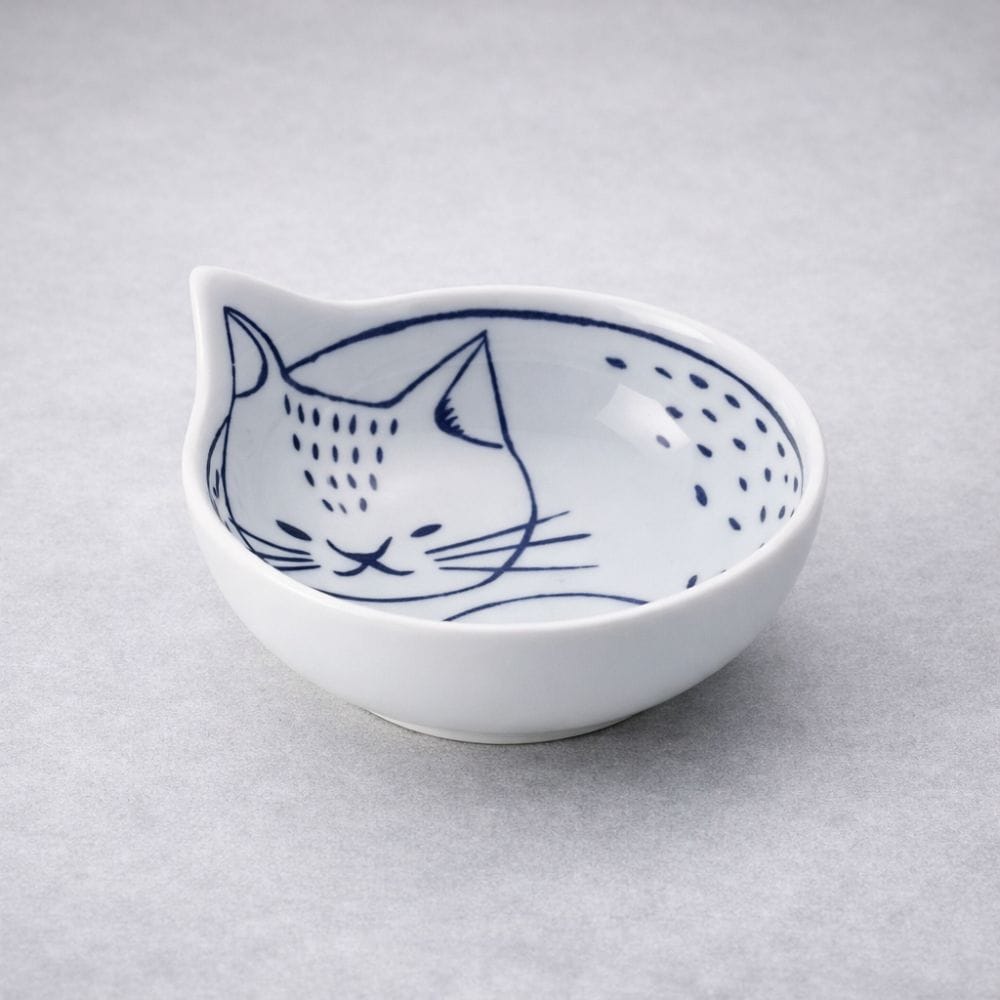 Hasami Ware Blue Cat Bowl (Set of 4) Hasami Ware Blue Cat Bowl (Set of 4)