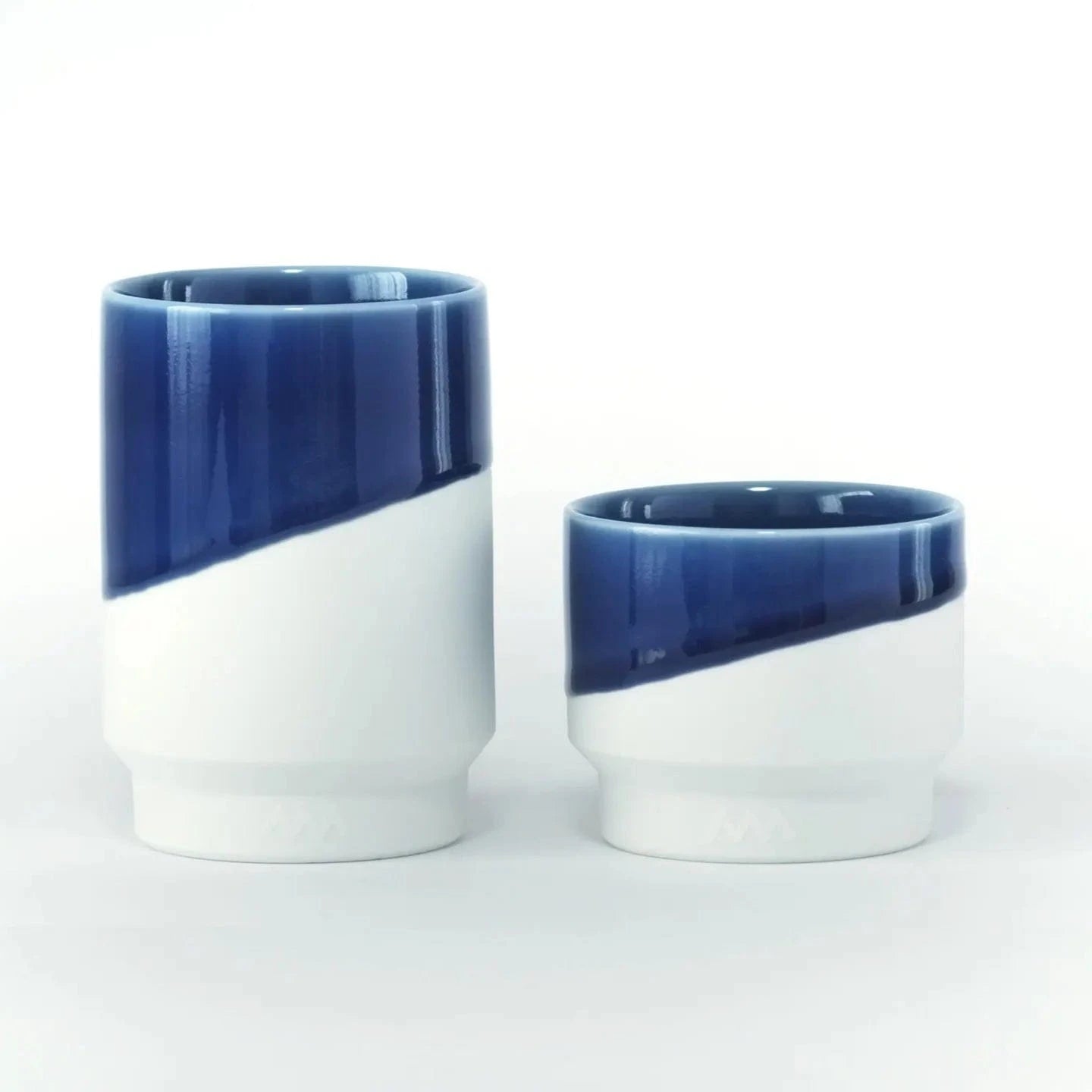 Hasami Ware Cup – Diagonal Indigo - Small Hasami Ware Cup – Diagonal Indigo - Small