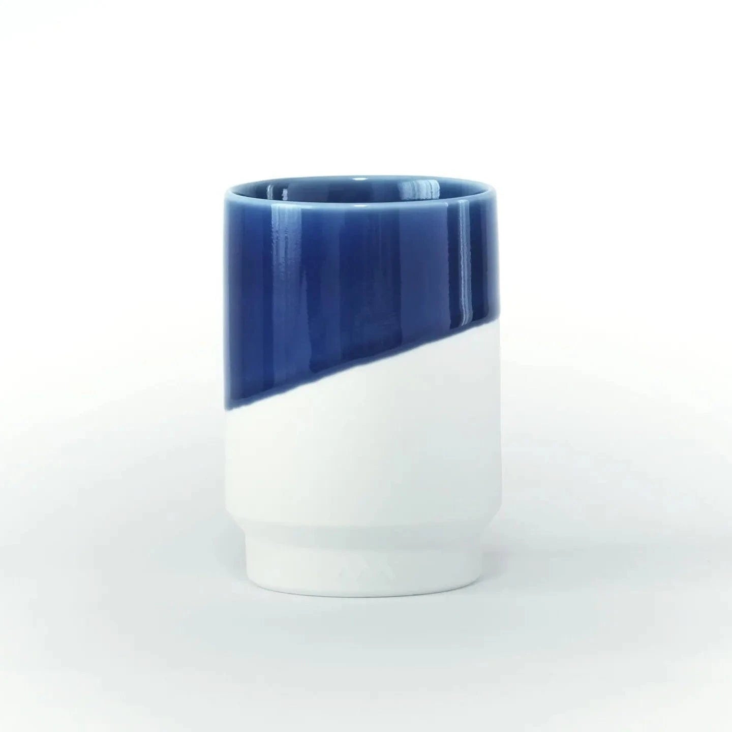 Hasami Ware Cup – Diagonal Indigo - Small Hasami Ware Cup – Diagonal Indigo - Small