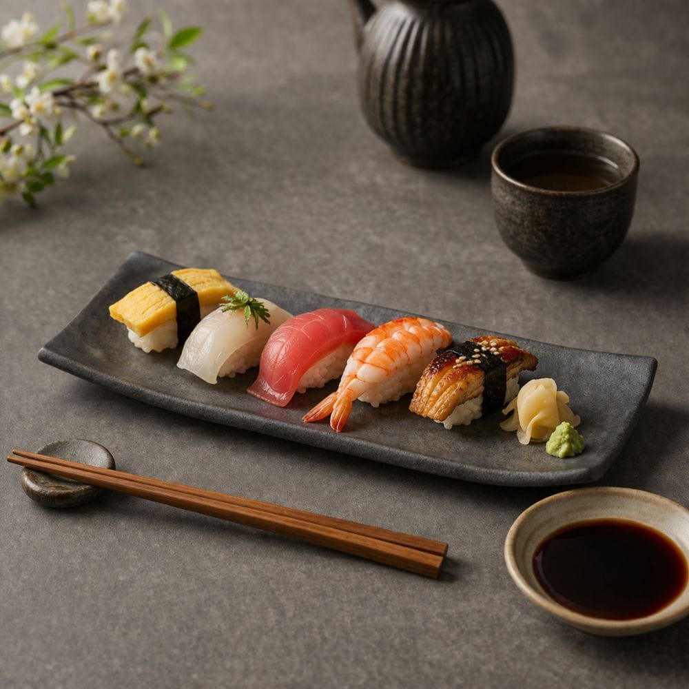 Japanese Rectangular Sushi Plate – Charcoal Glaze Japanese Rectangular Sushi Plate – Charcoal Glaze