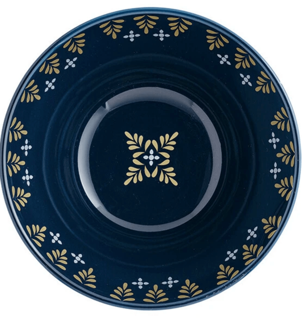 Kinsai Hanabi Noodle Bowl Navy Blue with Wooden Spoon Kinsai Hanabi Noodle Bowl Navy Blue with Wooden Spoon