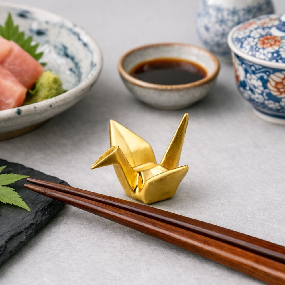 Kissho Golden Crane Chopstick Rest (Pair) Kissho Golden Crane Chopstick Rest (Pair)