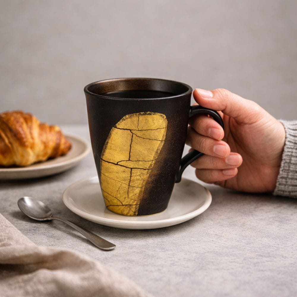 Kutani Gold Leaf Mug Kutani Gold Leaf Mug