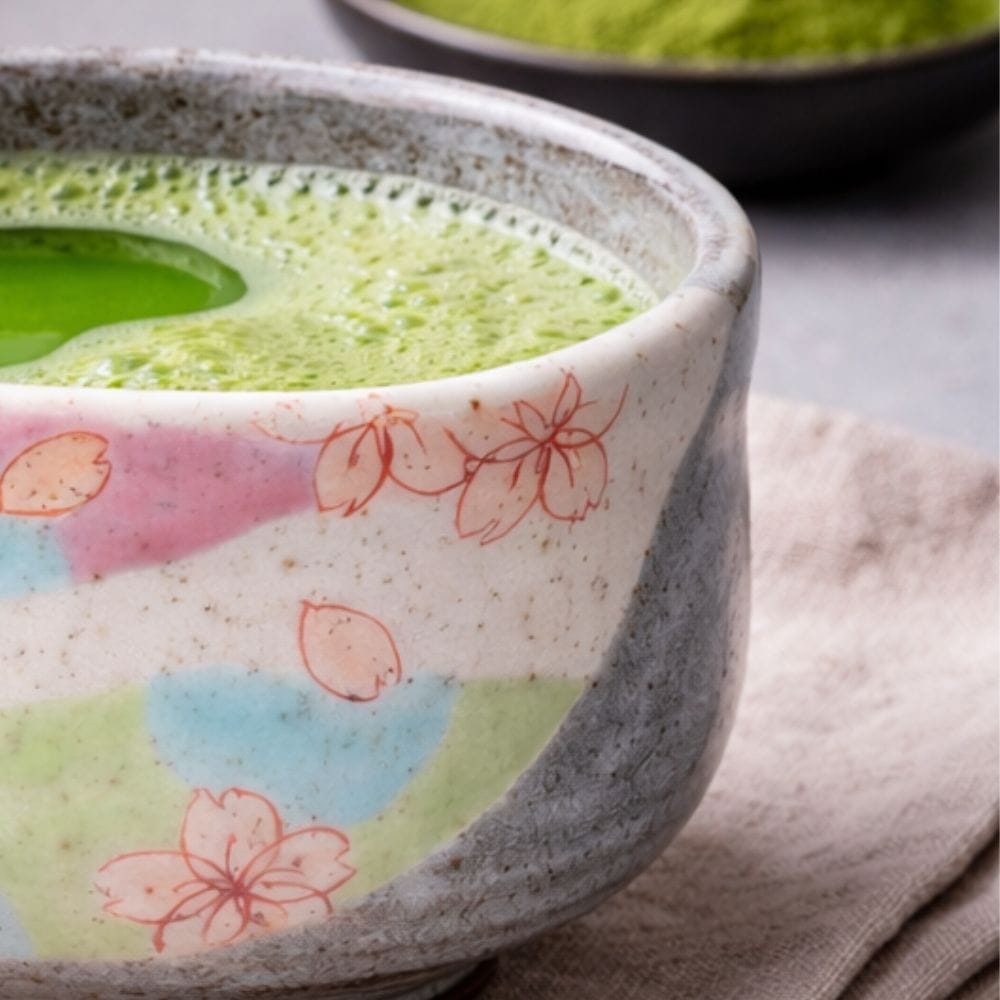 Kutani Hanamai Matcha Bowl Kutani Hanamai Matcha Bowl