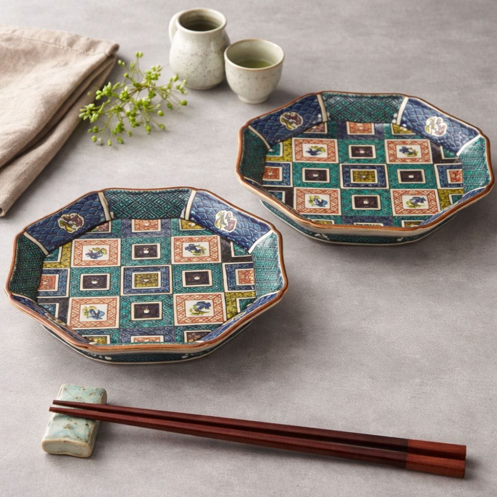 Kutani Stone Pavement Side Plate (Pair) Kutani Stone Pavement Side Plate (Pair)