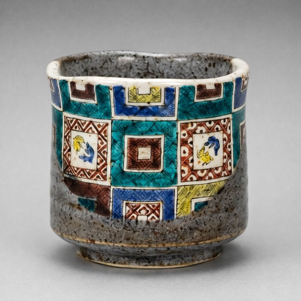 Kutani Stone Pavement Tea Cup Kutani Stone Pavement Tea Cup