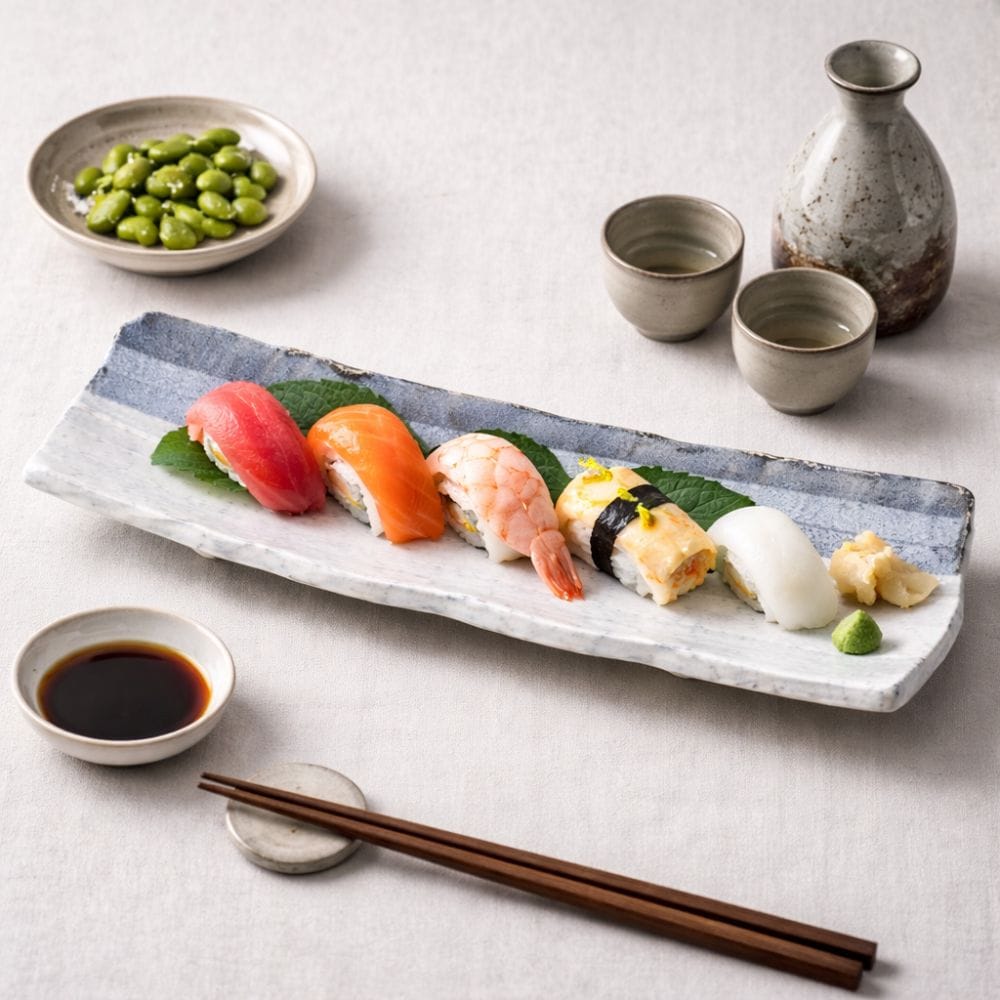 Mino Indigo Horizon Long Plate Mino Indigo Horizon Long Plate