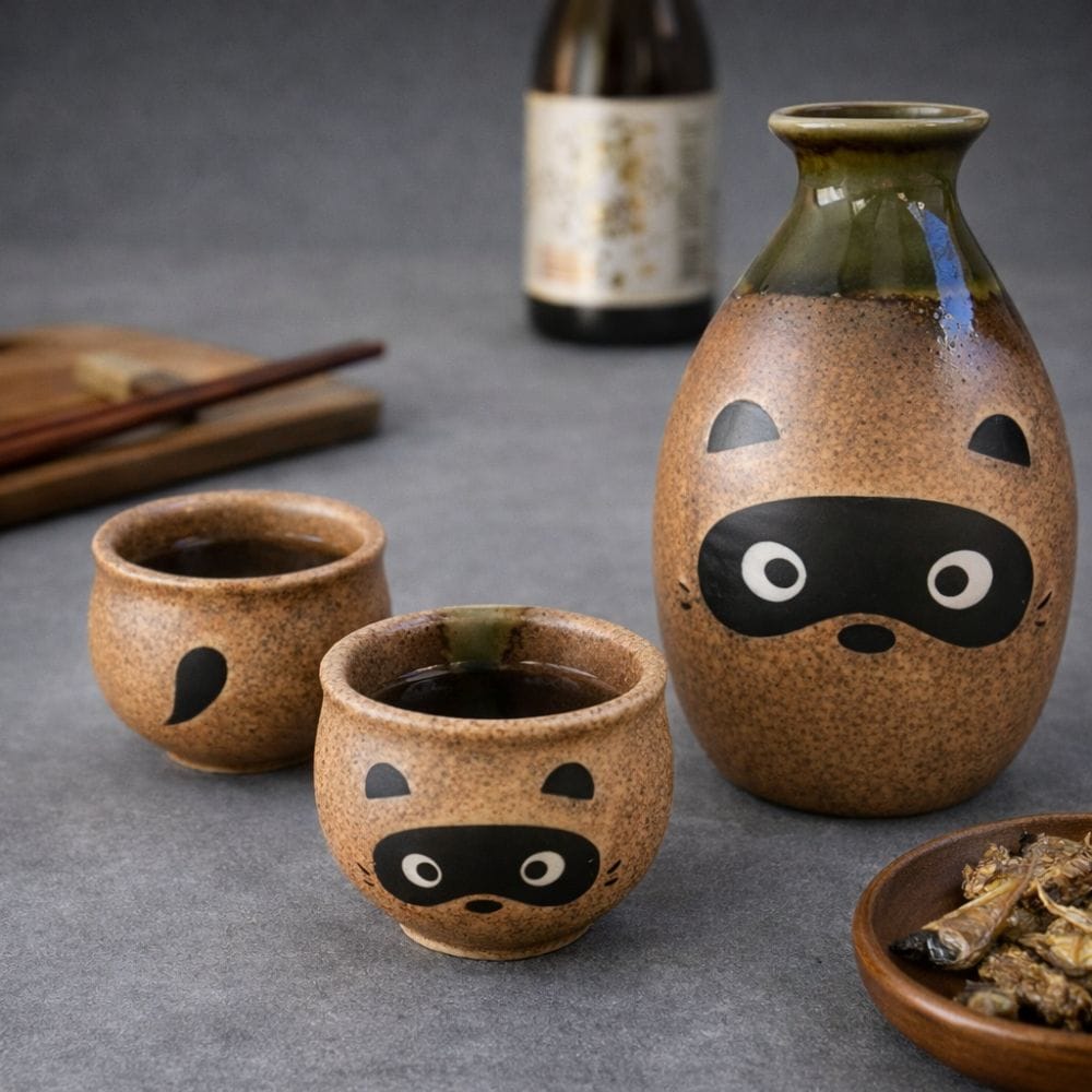 Mino Tanuki Sake Set Mino Tanuki Sake Set