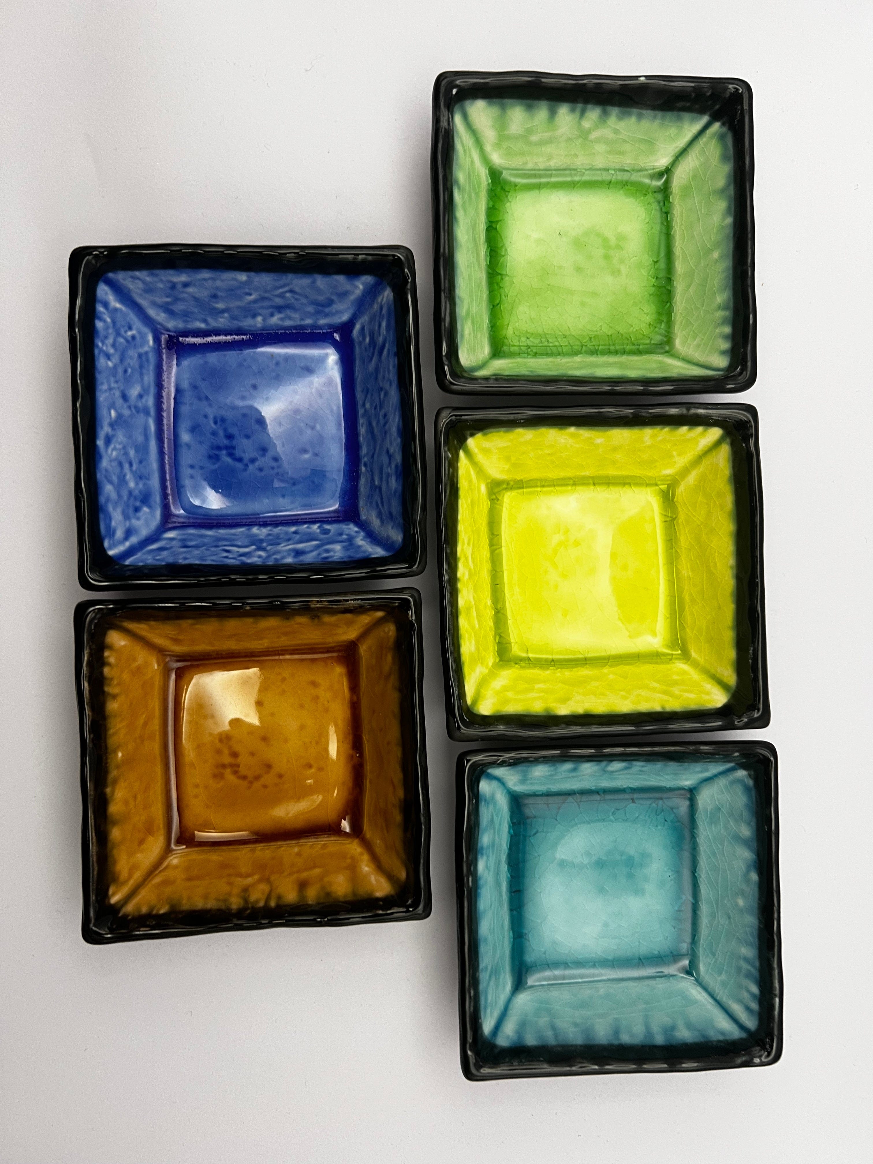 Mino Ware Multicolor Small Plates Set Mino Ware Multicolor Small Plates Set