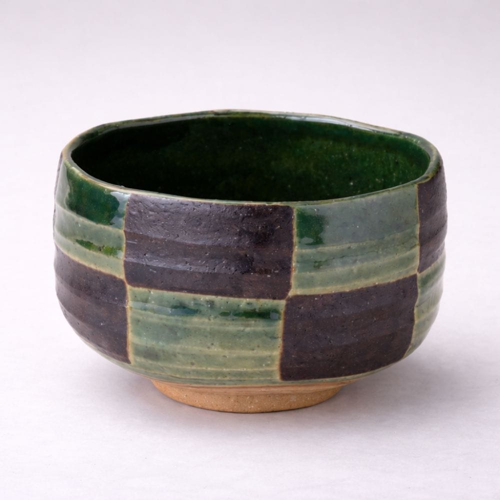Oribe Ichimatsu Mino Matcha Bowl Oribe Ichimatsu Mino Matcha Bowl