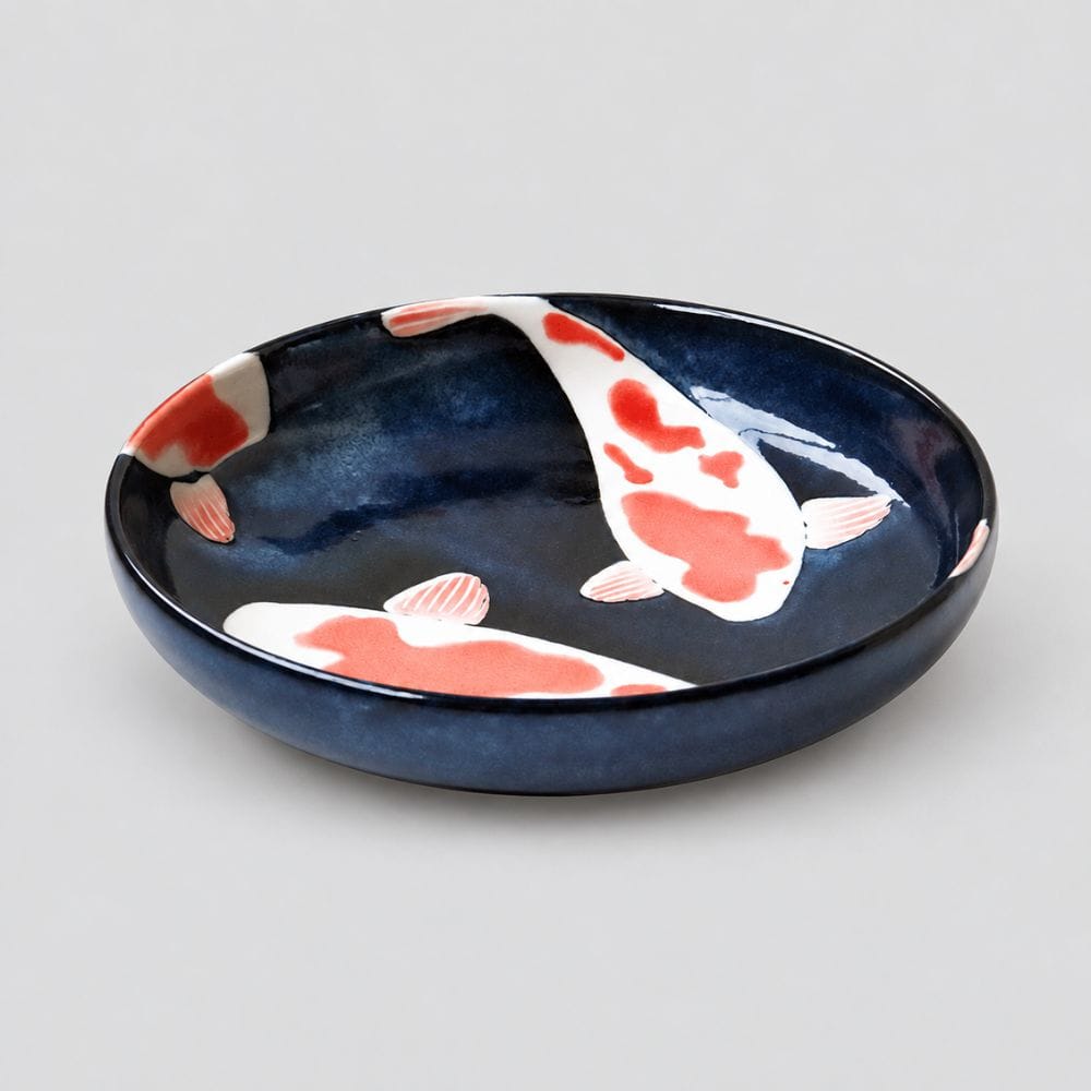 Nishiki Goi Porcelain Pasta Plate Pasta Plate with Koi Carp Porcelain Design
