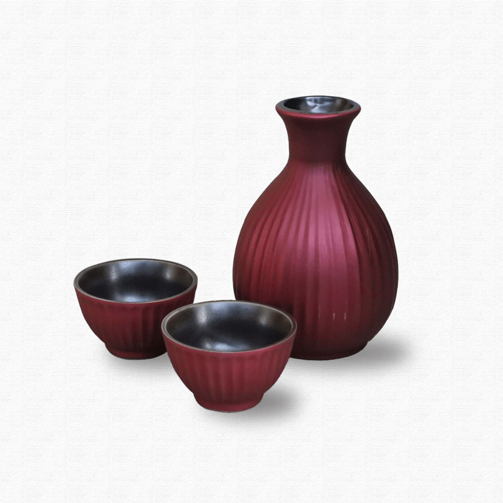 Red Metal Color Sake Set Metal Color Sake Set