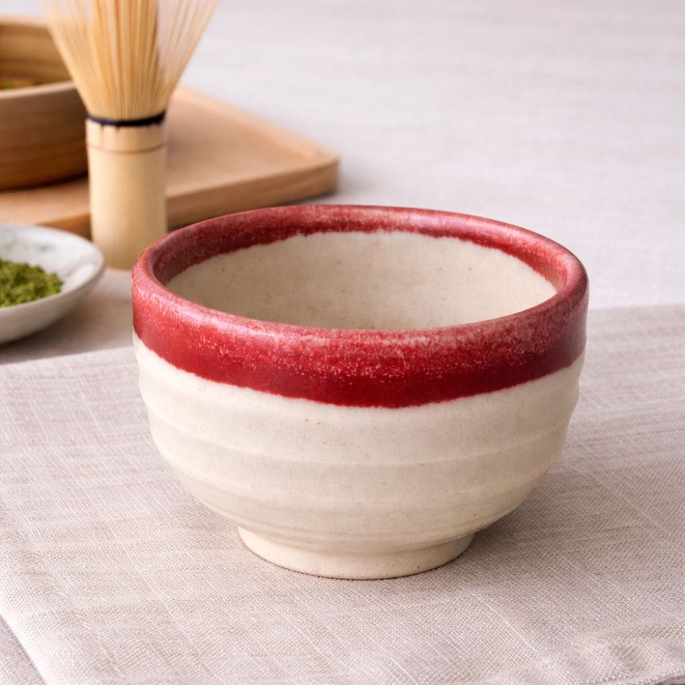 Red Small Mino Matcha Bowl Red Small Mino Matcha Bowl