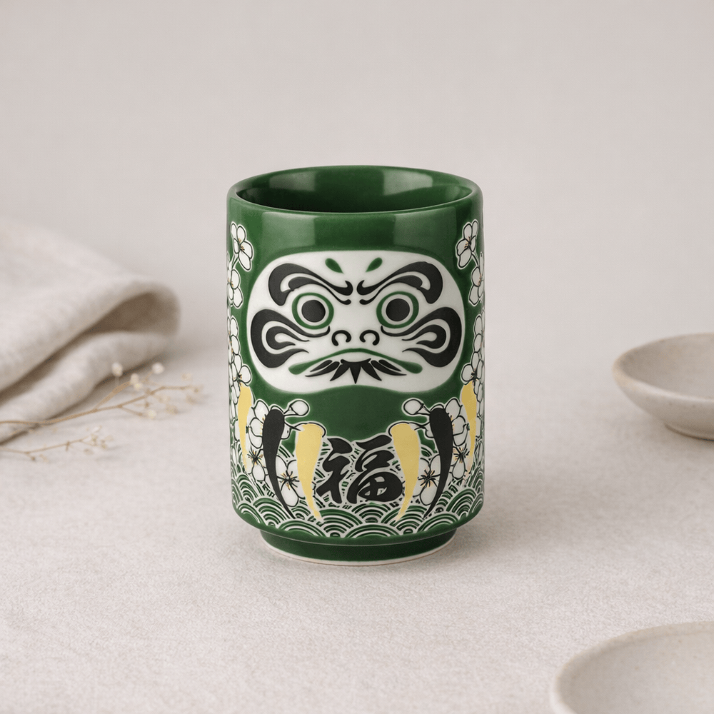 Sakura Daruma Sushi Tea Cup (Green) Sakura Daruma Sushi Tea Cup (Green)