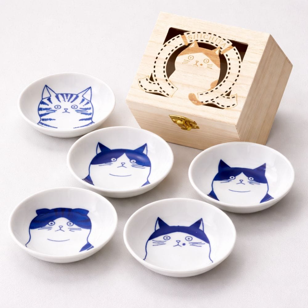 Shichita Cat Mino Small Plates (set of 5 pieces) Shichita Cat Mino Small Plates (set of 5 pieces)