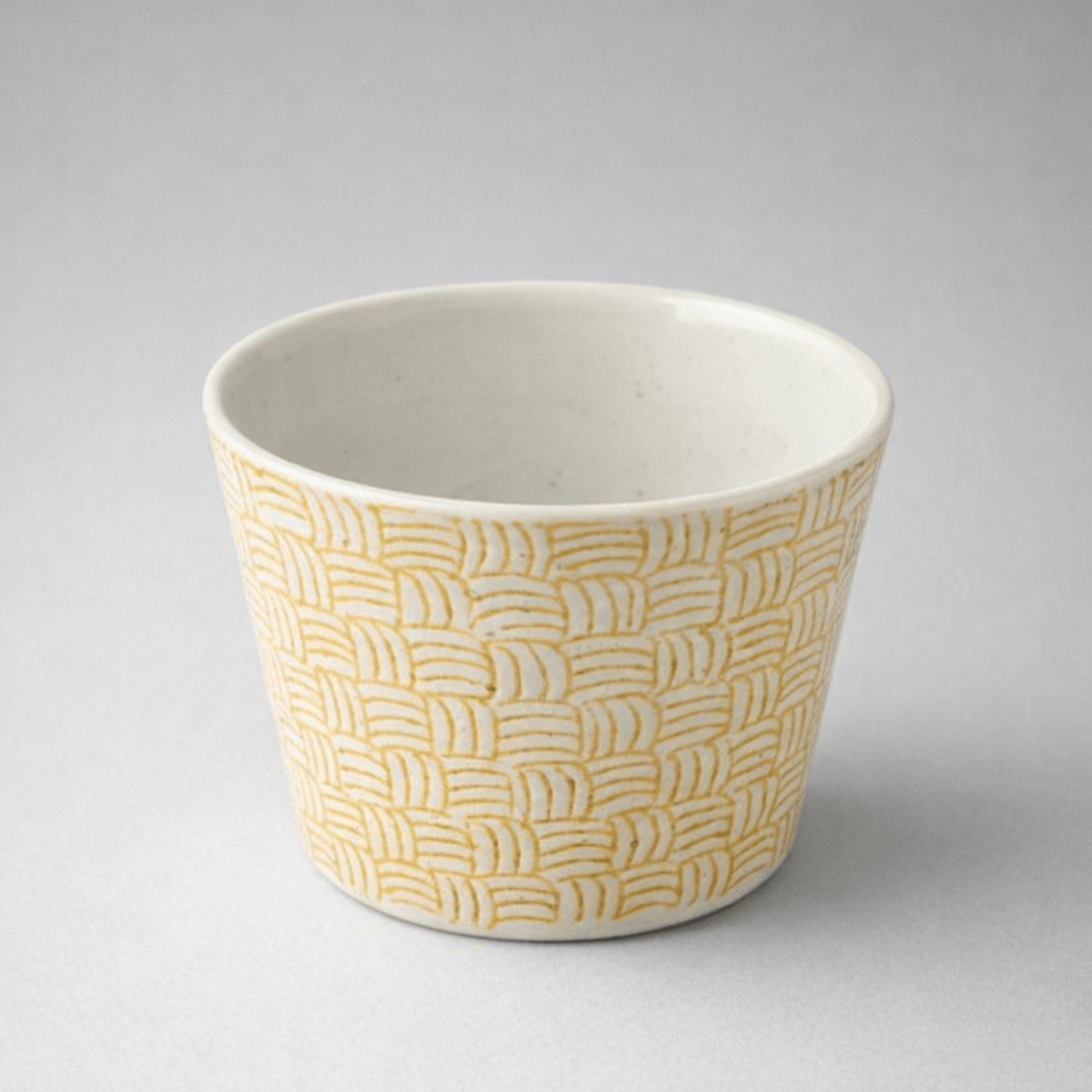Hasami Kagome Soba Choko Cup Soba Choko Cup, Hasami Inban Pattern