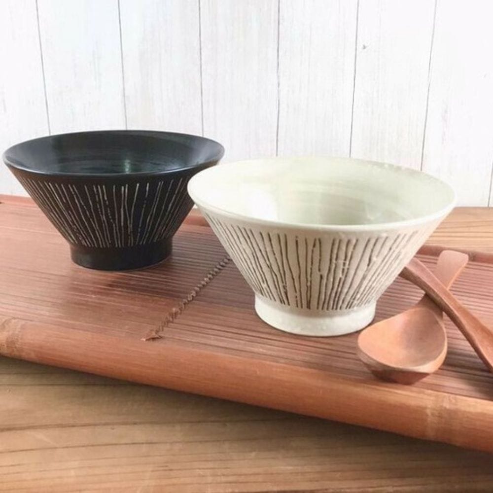 Vertically Striped Jukusa Ramen Bowl Vertically Striped Jukusa Ramen Bowl