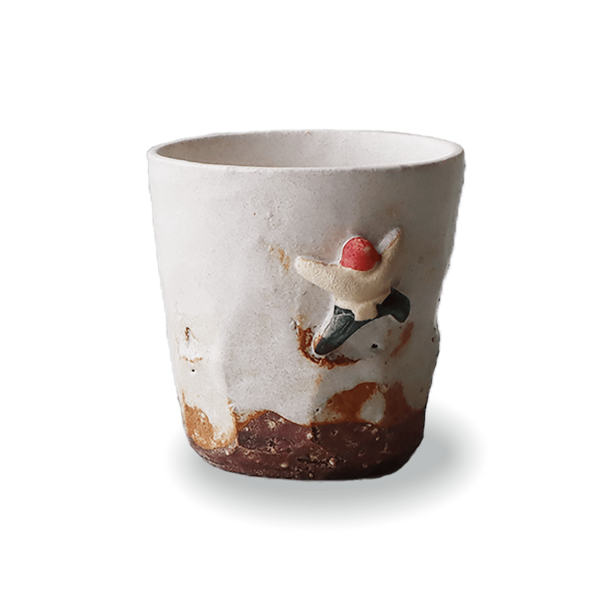 white Artisan Sake Cup by Keizan Kiln Artisan Sake Cup by Keizan Kiln