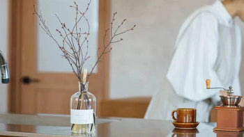 A diffuser standing on a kitchen counter