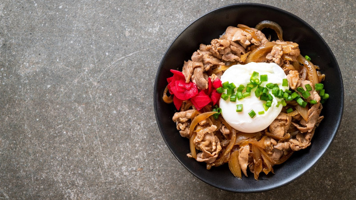 Japanese Donburi with beef and egg