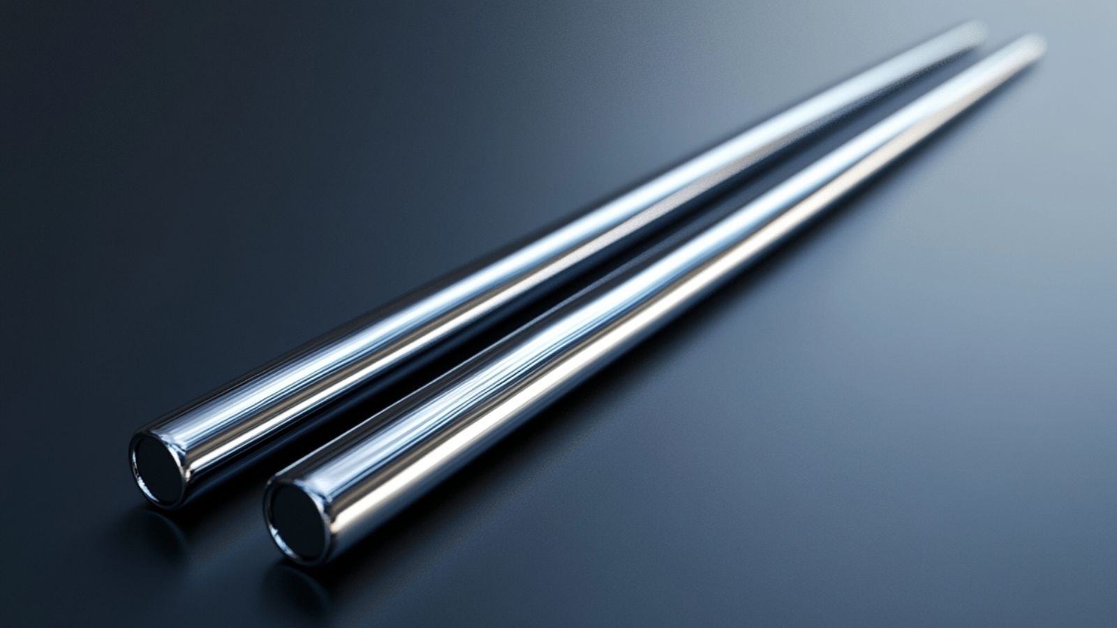 Metal chopsticks on a table