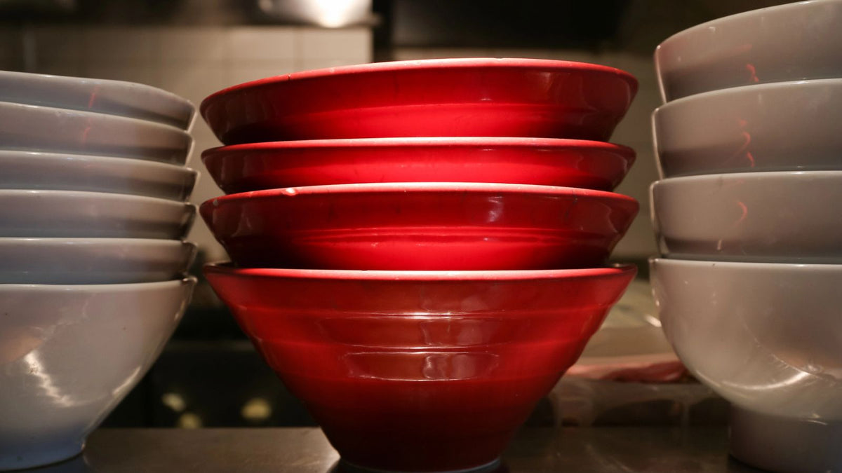 Ramen Bowls in a restaurant kitchen