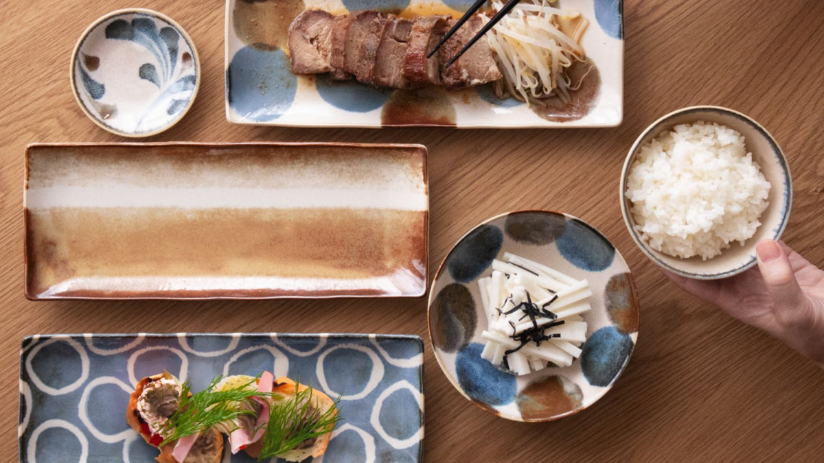 Brush Blue Japanese tableware
