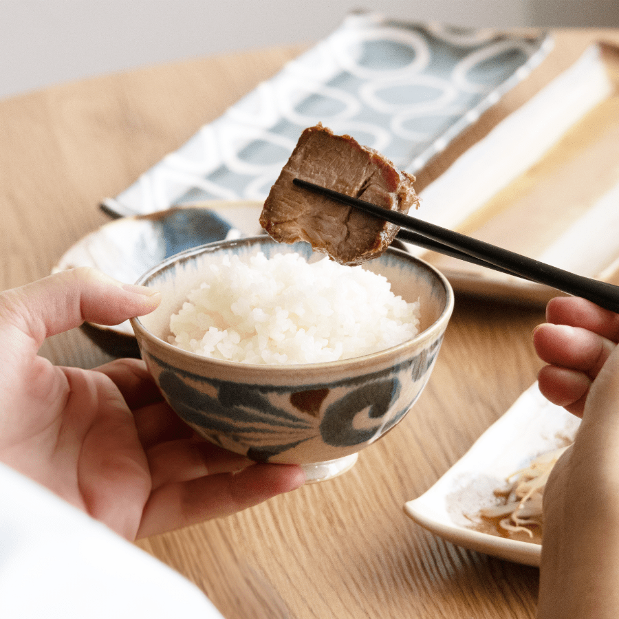 Japanese rice bowls arranged for everyday dining