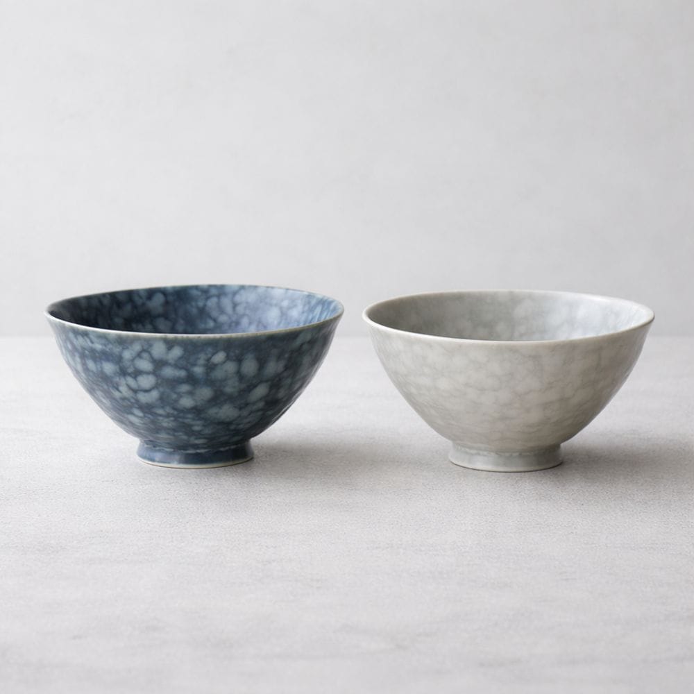 Arita B&W Marble Rice Bowls Set [2 bowls] Arita B&W Marble Rice Bowls Set [2 bowls]