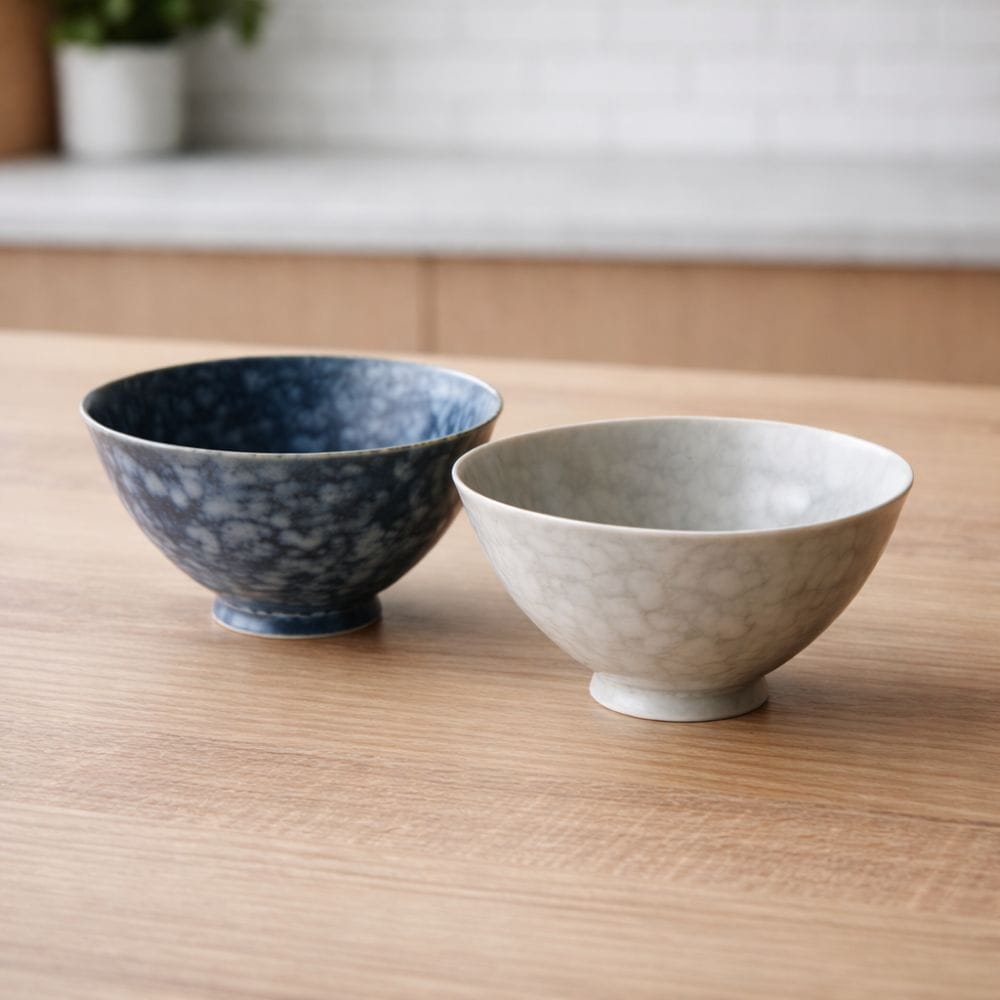 Arita B&W Marble Rice Bowls Set [2 bowls] Arita B&W Marble Rice Bowls Set [2 bowls]