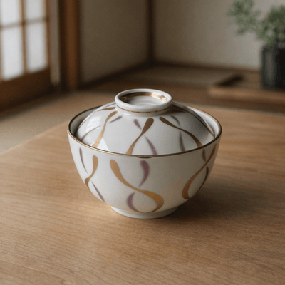 Arita Lidded Gold Arabesques Bowl Arita Lidded Gold Arabesques Bowl