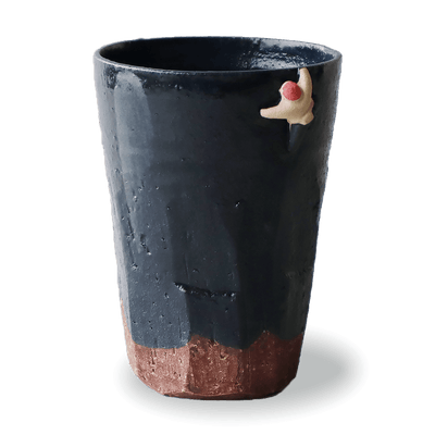 Black Artisan Climbing Beer Cup by Keizan Kiln Artisan Climbing Beer Cup by Keizan Kiln