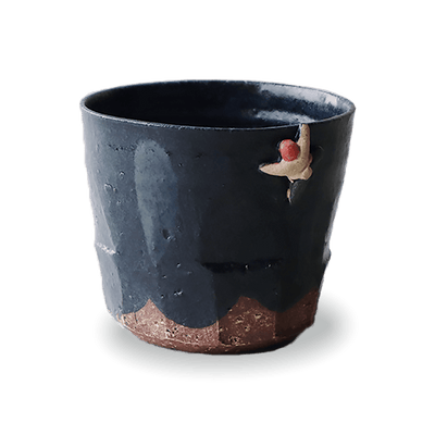 Black Artisan Climbing Cup by Keizan Kiln Artisan Climbing Cup by Keizan Kiln