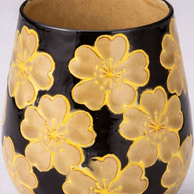Black Flower Hasami Tea Cup Black Flower Hasami Tea Cup
