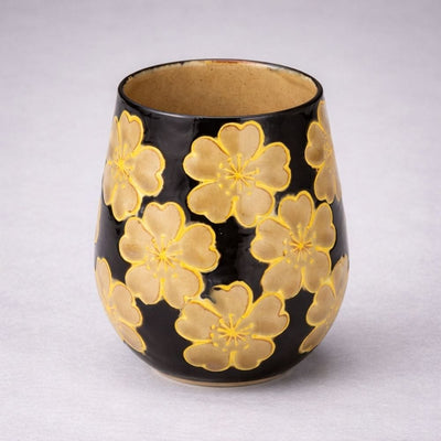 Black Flower Hasami Tea Cup Black Flower Hasami Tea Cup