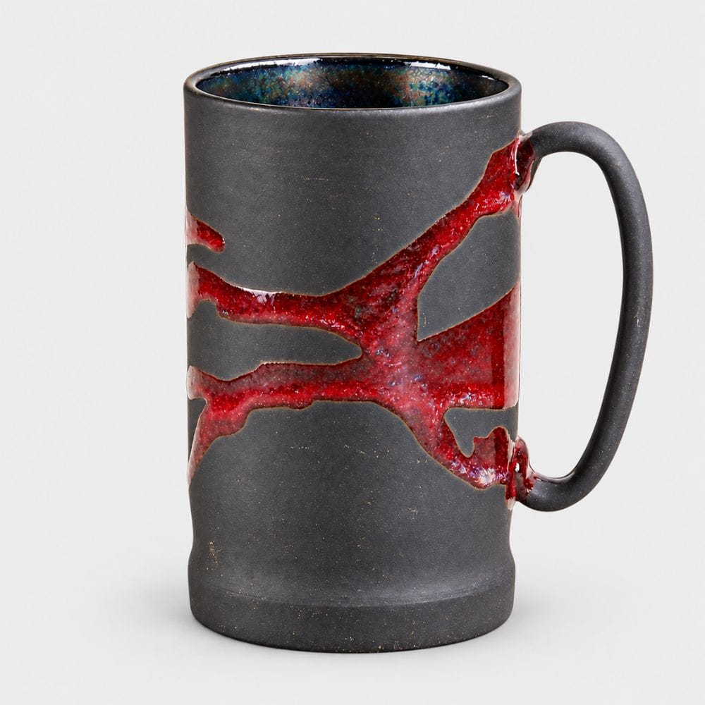 bordeaux Nagashi Big Mug Big Mug: Nagashi Hand-Poured Glaze Porcelain