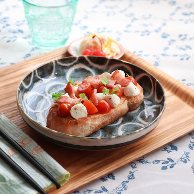 Brush Blue Pasta Plates Set (3 Pieces) Brush Blue Pasta Plates Set (3 Pieces)