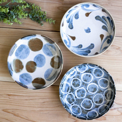 Brush Blue Pasta Plates Set (3 Pieces) Brush Blue Pasta Plates Set (3 Pieces)